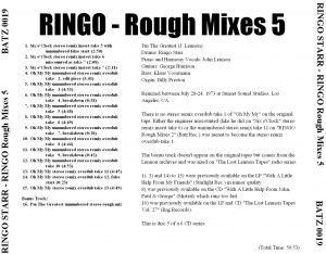 RINGO STARR - RINGO ( Rough Mixes / 6 CD's ) - Image 6