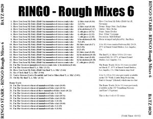 RINGO STARR - RINGO ( Rough Mixes / 6 CD's ) - Image 7