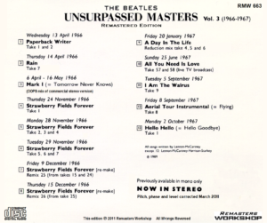THE BEATLES - UNSURPASSED MASTERS ( Remastered Edition ) RMW 2011 / 7 CD's !!! - Image 6
