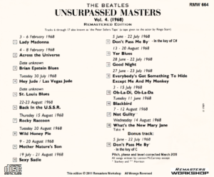 THE BEATLES - UNSURPASSED MASTERS ( Remastered Edition ) RMW 2011 / 7 CD's !!! - Image 8