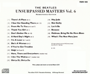 THE BEATLES - UNSURPASSED MASTERS ( Remastered Edition ) RMW 2011 / 7 CD's !!! - Image 12